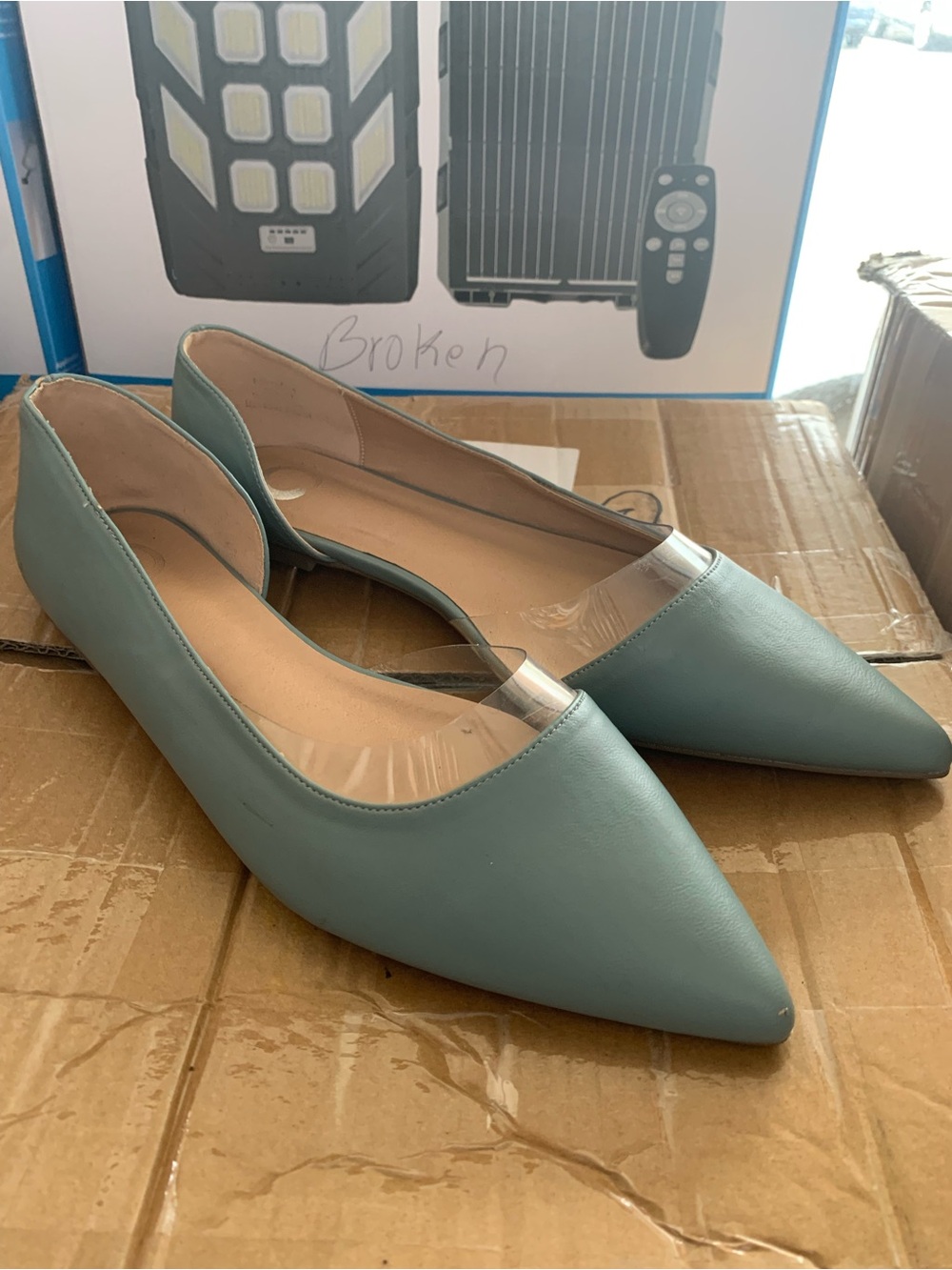 Journee Collection Pointed toe D'Orsay Flats in Light Teal for Women